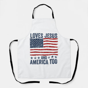 Lieben Jesus und Amerika zu Gott Christlichen 4. Schürze