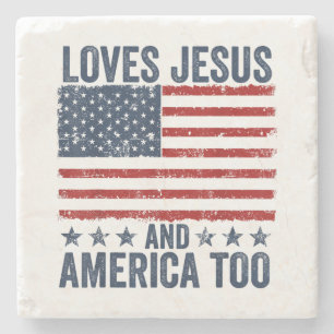 Lieben Jesus und Amerika zu Gott Christlichen 4. Steinuntersetzer