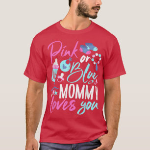 Lieben mit rosa oder blauer Mami Sie Geschlecht ze T-Shirt