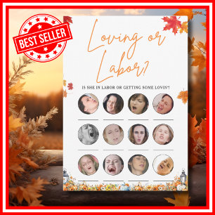 LIEBEN ODER WEHEN Baby Shower Spiel KLEINER KÜRBIS Einladung