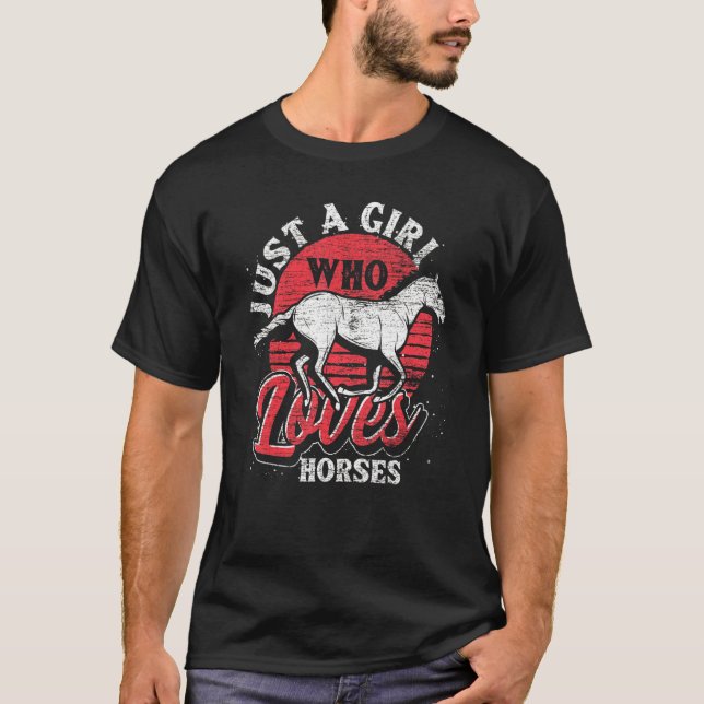 Lieben Pferde Girls - das Pferd T-Shirt (Vorderseite)
