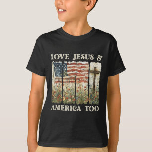 Lieben und Jesus Amerika zu 4. Juli Wildblume T-Shirt