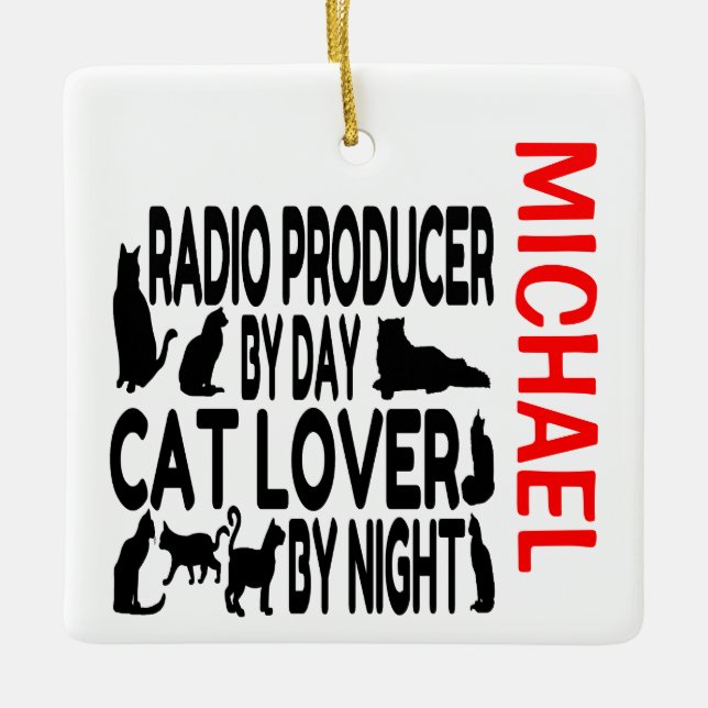 Lieben von Radioproduzenten Cats CUSTOM Keramikornament (Vorderseite)
