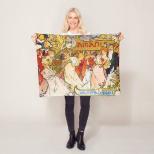 Liebende, Alphonse Mucha Fleecedecke
