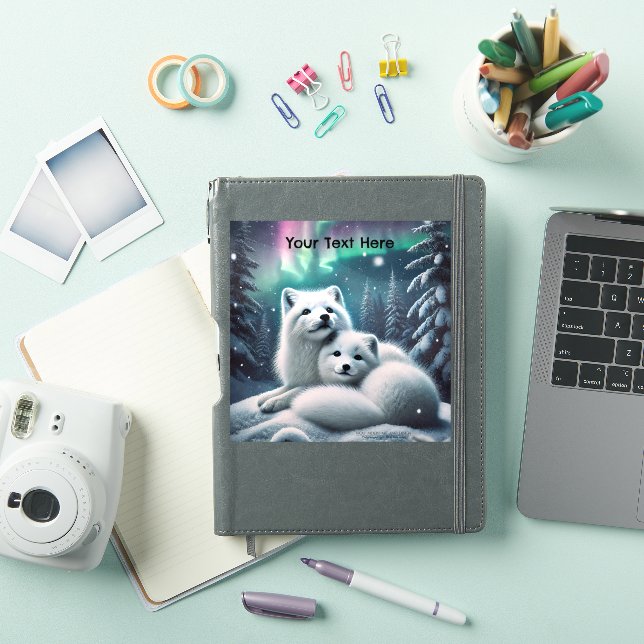 Liebende arktische Füchse Nordlichtschneewald Aufkleber (iPad Hülle)