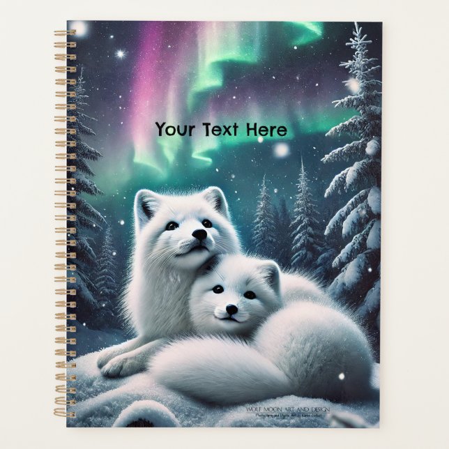 Liebende arktische Füchse Nordlichtschneewald Planer (Vorderseite)