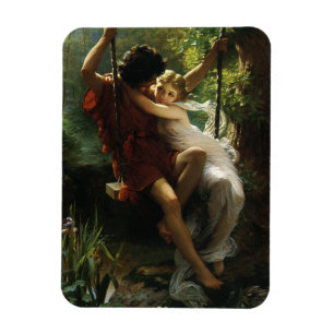 Liebende auf einer Schaukel. Frühling von Pierre A Magnet