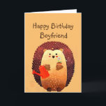 Liebende Boyfriend Geburtstag Niedlicher Igel Tier Karte<br><div class="desc">Herzlichen Glückwunsch zum Geburtstag zu meinem lieblichen Freund mit einem niedlichen kleinen Cartoon Garden Igel mit einem Strauß von Blume und einer Wasserdose. Eine tolle Geburtstagskarte für alle,  die Igel Lieben</div>