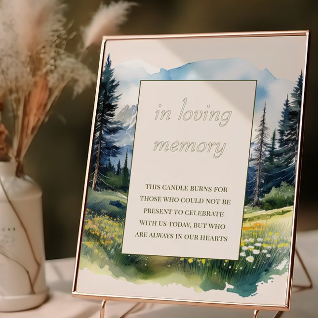 Liebende Erinnerungslandwetterhochzeit Poster (In loving memory sign from the Country Lake wedding collection by Darling & May)