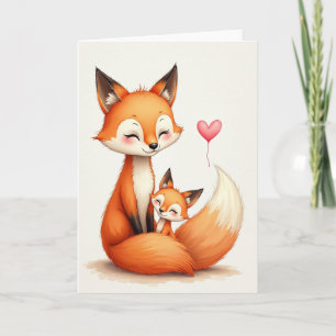 Liebende Fuchs-Familientagskarte Karte