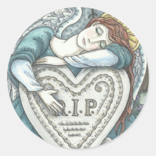 LIEBENDE GARDISCHE ANGEL-FRIEDHOF-STICKER RUNDER AUFKLEBER