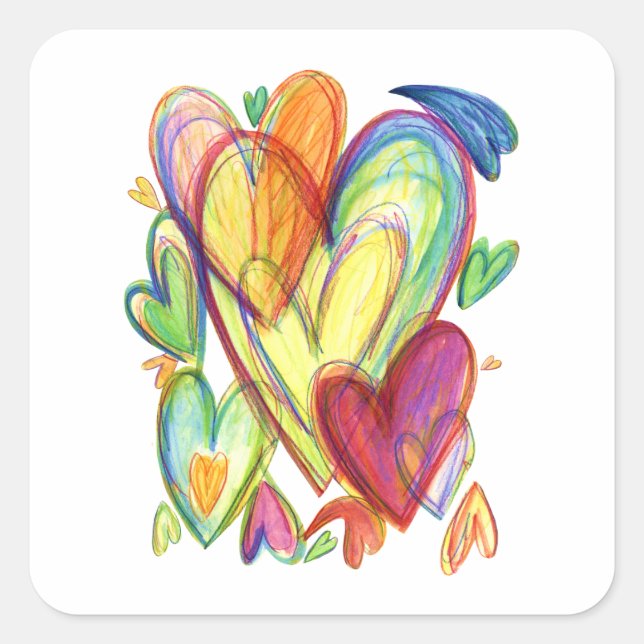 Liebende heilende Herzen Art Dekal Sticker (Vorderseite)