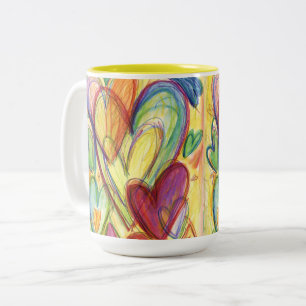 Liebende Heilung Herz Art Kaffeekuchen Zweifarbige Tasse
