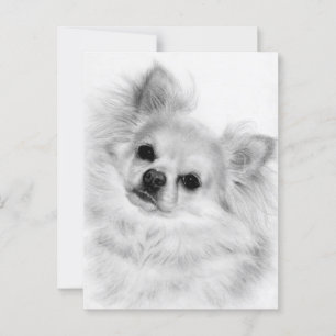 Liebende Herzen - Handgemalt Chihuahua Postkarte