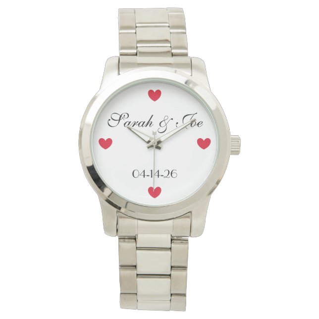 Liebende Herzen Hochzeit Armbanduhr (Vorderseite)