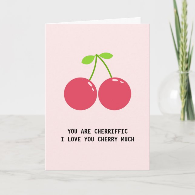 Liebende Kirschfrucht Pub I Liebe Sie Jahrestag Karte (Vorderseite)