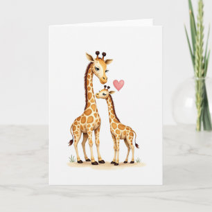 Liebende Mutter-Giraffen-Kunstkarte Karte