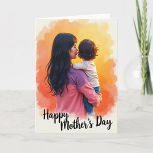 Liebende Mutter-Kind-Kunstkarte Karte