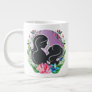 Liebende Mutter und Tochter mit farbenfrohen Blume Jumbo-Tasse