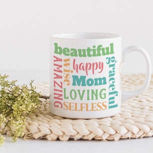 Liebende Mutter-Worte - Hübsche Mehrfarben-Typogra Kaffeetasse