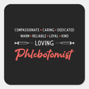 Liebende Phlebotomist Phlebotomie Doktor Nurse Ges Quadratischer Aufkleber