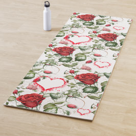Liebende Rote Rosen Yogamatte