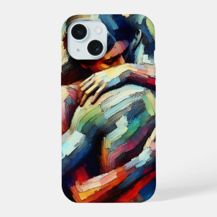 Liebende umarmen ai Ölmalstil iPhone 15 Hülle