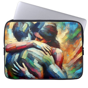 Liebende umarmen ai Ölmalstil Laptopschutzhülle
