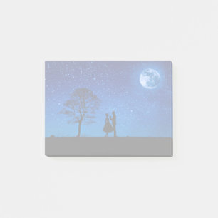 Liebende unter einem Vollmond Post-it Klebezettel