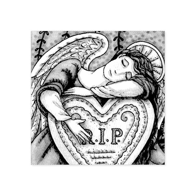 LIEBENDER GARDISCHER ANGEL-FRIEDHOF, GRAVIERE RUBB GUMMISTEMPEL (Prägung)