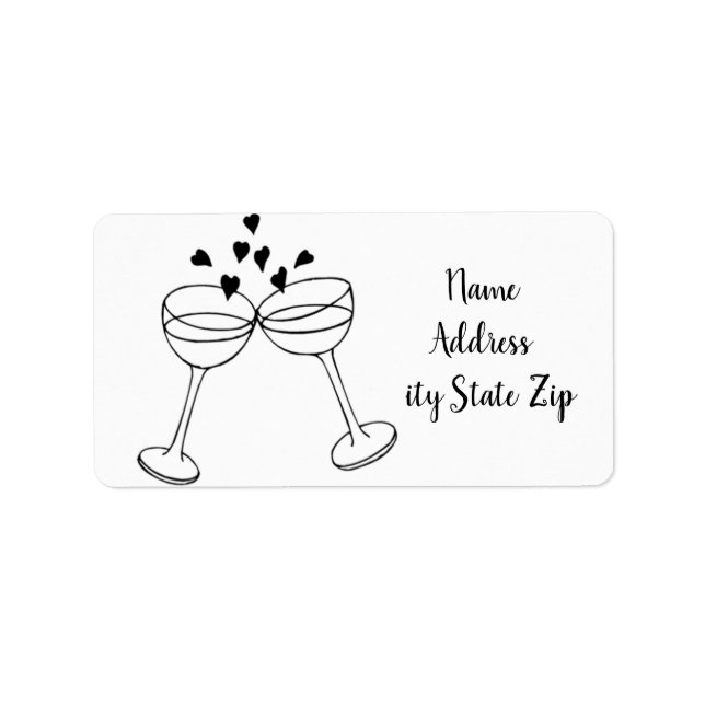 **LIEBENE CHAMPAGNE TOAST** ADRESSE LABLES ADRESSAUFKLEBER (Vorne)
