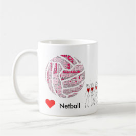 LiebeNetball bringt Wort-Wolke in Position Kaffeetasse