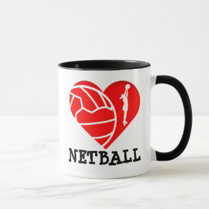 LiebeNetball der Herz-Spieler-Silhouette-I Tasse