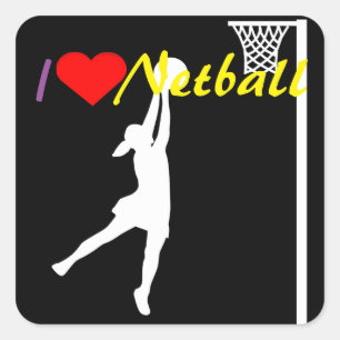 LiebeNetball des Ziel-tireur-I Quadratischer Aufkleber