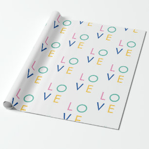 LIEBENSWERT farbige Valentinstag-Typografie Geschenkpapier