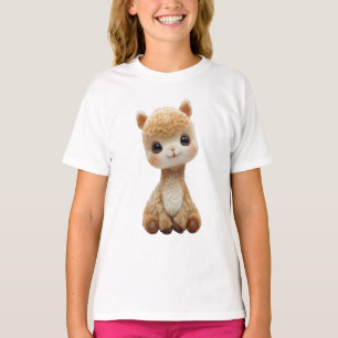 Liebenswert Flauschige Sitzende Alpaka-Figur Kinde T-Shirt