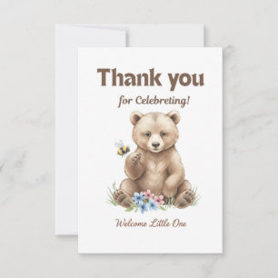 Liebenswert, Grizzlybärenjunges Baby Shower Dankeskarte