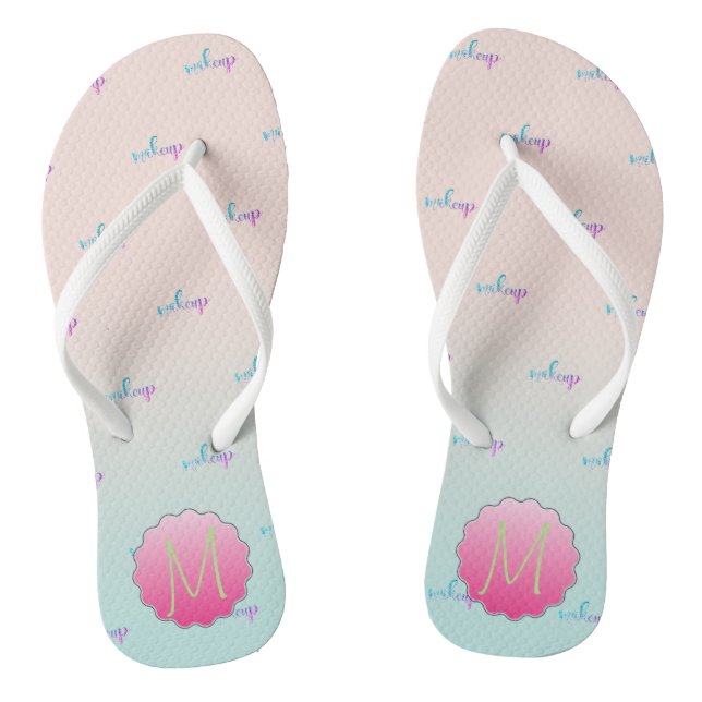 Liebenswerte Coole Glitter-Makeup ,Monogramm Flip Flops (Fußbett)