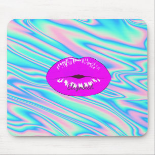 Liebenswerte coole trendige Lippen, holografisch Mousepad