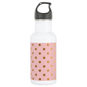 Liebenswerte falsche Gold Punkte Blumen Edelstahlflasche