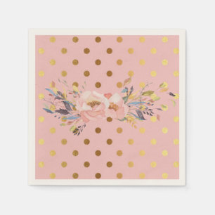 Liebenswerte falsche Gold Punkte Blumen Serviette