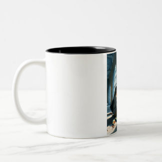 liebenswerte Kaffeemaschine Zweifarbige Tasse