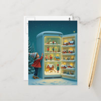 Liebenswerte Winterlandschaft im Kühlschrank ersta