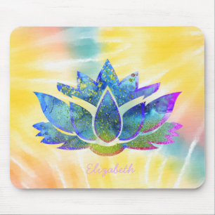 Liebenswerter blauer Lotus, Regenbogentie-Dye Mousepad