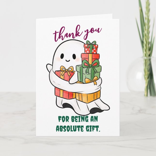 Liebenswerter Geist mit Geschenken Dankeskarte (Vorderseite)