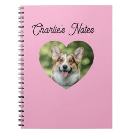 Liebenswerter rosa personalisierter Hund Herzrahme Notizblock