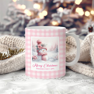 Liebenswerter rosa Schneemann-Mug Cozy Weihnachtss Kaffeetasse