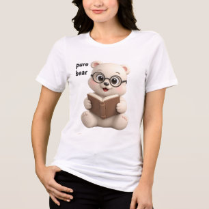 Liebenswerter und süßer Teddybär-Design Tri-Blend Shirt
