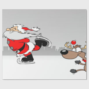 Liebenswerter Weihnachtsmann, Rentiere Geschenkpapier