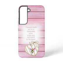 Liebenswertes Pastellrosa Holzherz Regenbogen Bien
